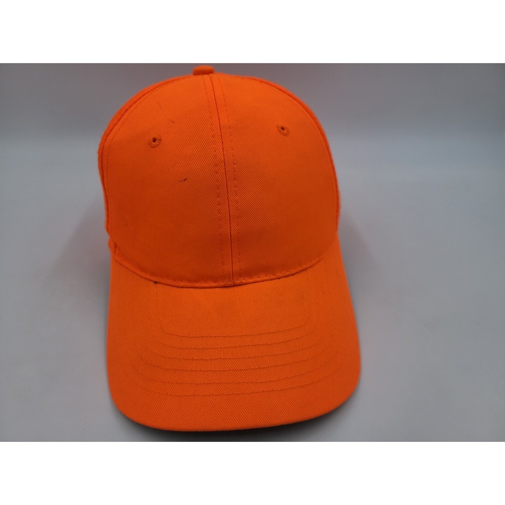 Blank Plain Blaze Safety Orange Strapback Adjustable Hat Cap Hunt Fish Men Women